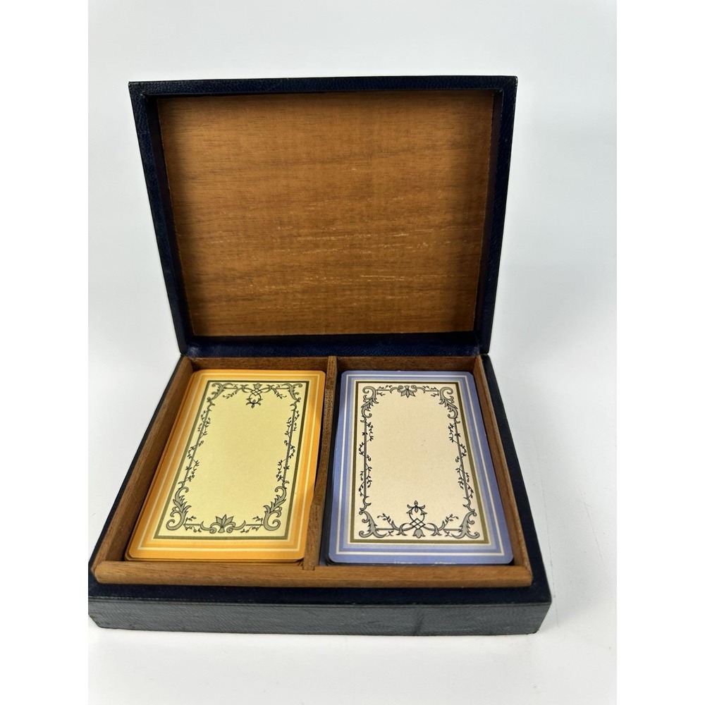 Vintage 1939 Society Note Playing Cards 2 Complete Bridge Decks G4852 w Case